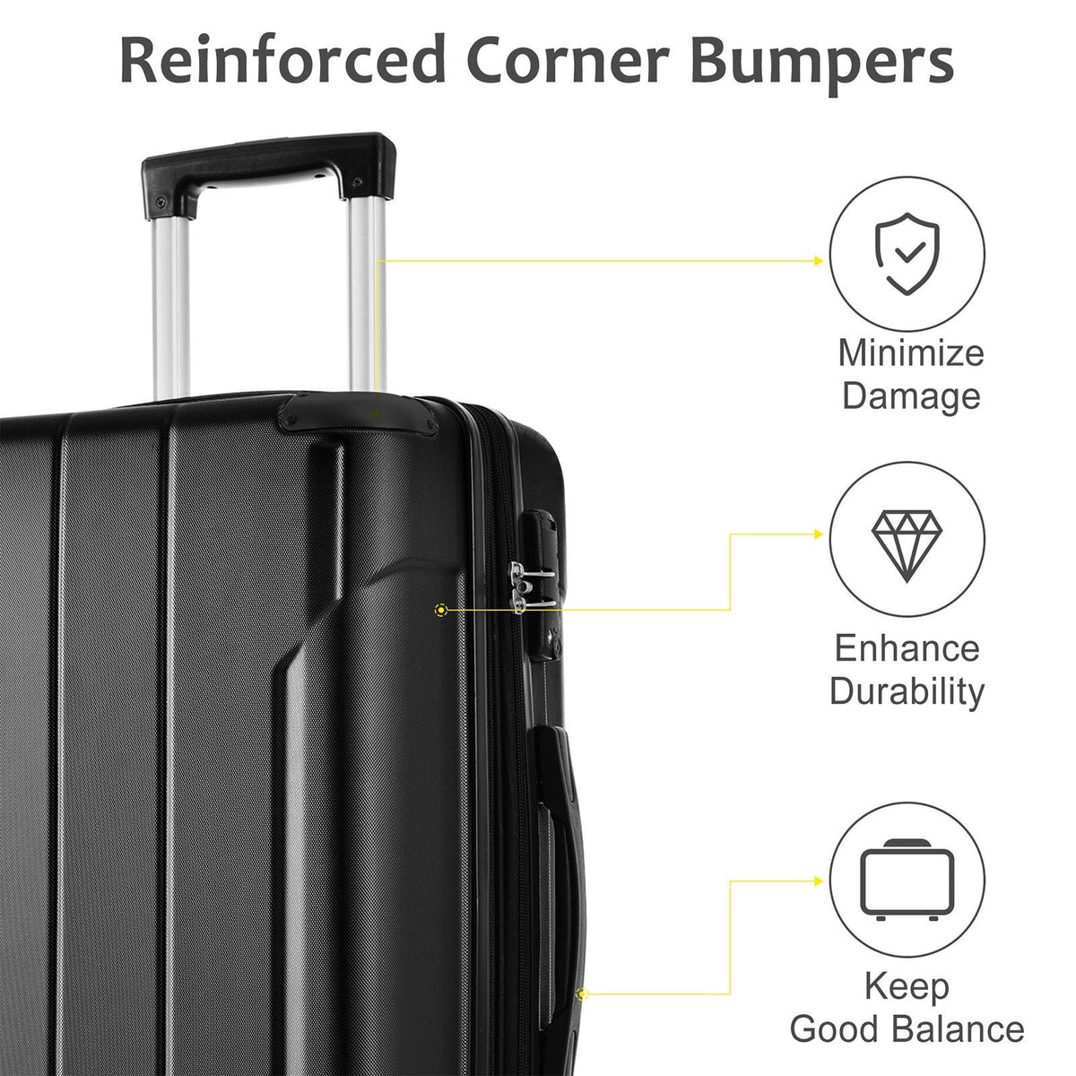 Hardshell Luggage - Expandable 24 Inch Checked Travel Luggage