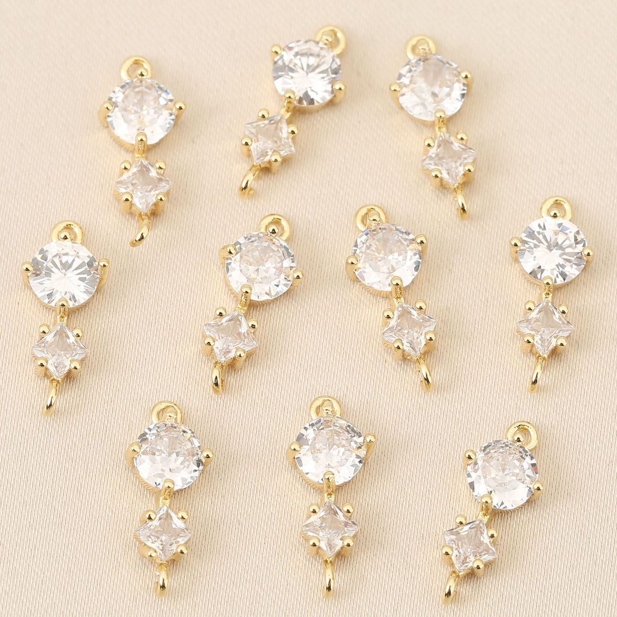 Copper-plated 18k Gold Double Hoop Earring Zircon Accessories