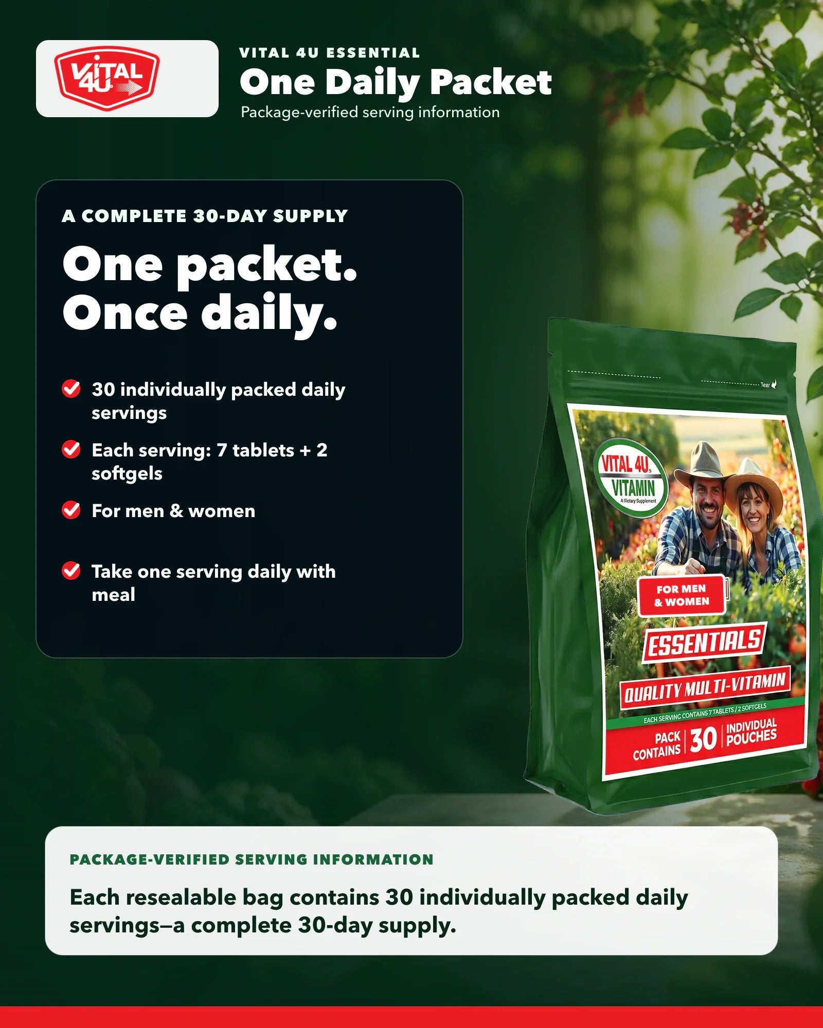 Vital 4U Essential 30-Day Multivitamin