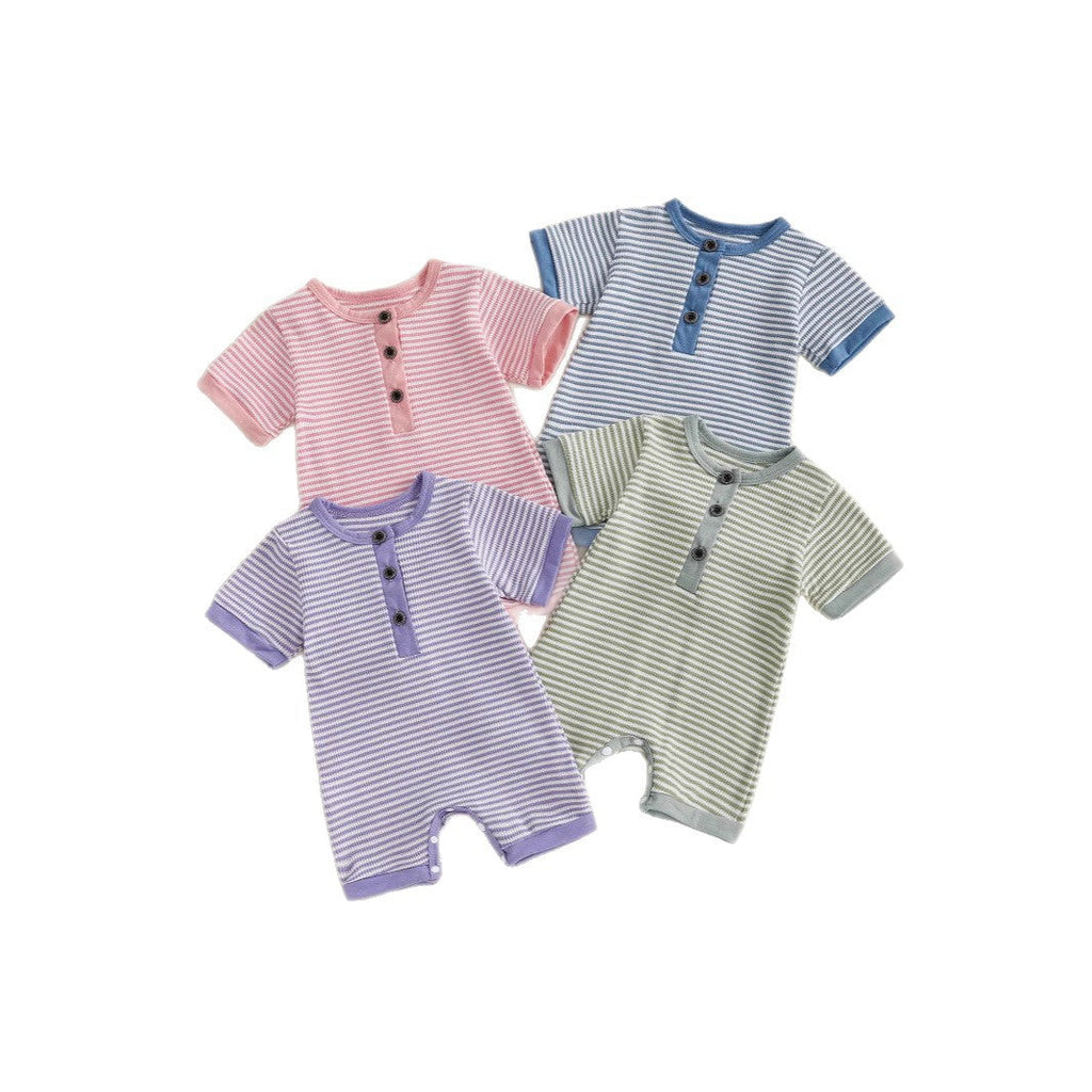 Pure Cotton Four-piece Set Short Crawl Stripe Style