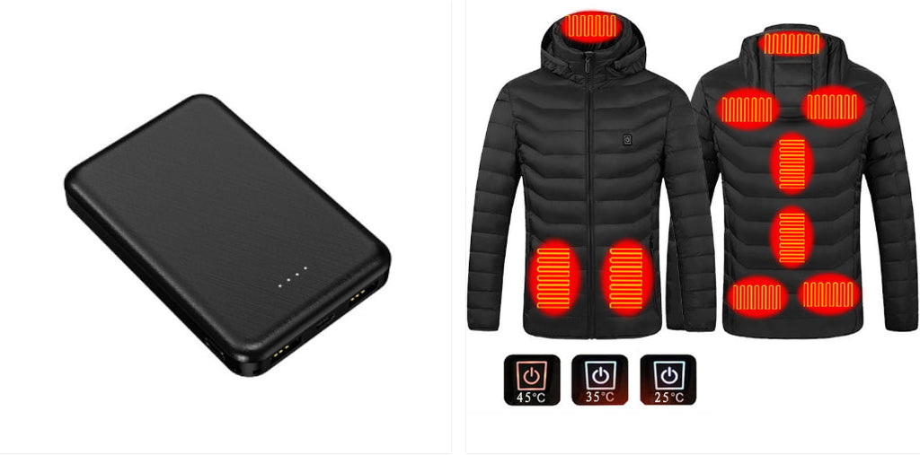 Winter Heated Jacket USB Electric Cotton Coat Zip-up Heater Thermal Clothing Heating Vest For Men