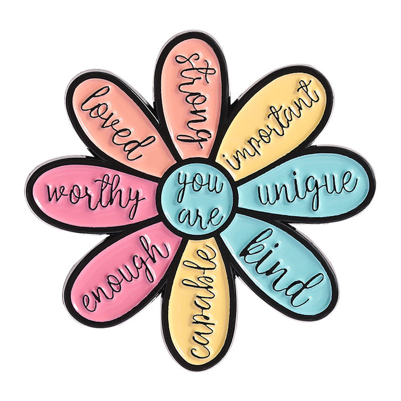 Anti-exposure Accessory Motivational English Quote Brooch