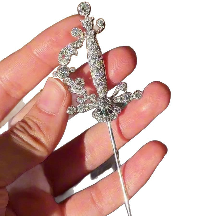 Exquisite Vintage Full Diamond Sword Brooch