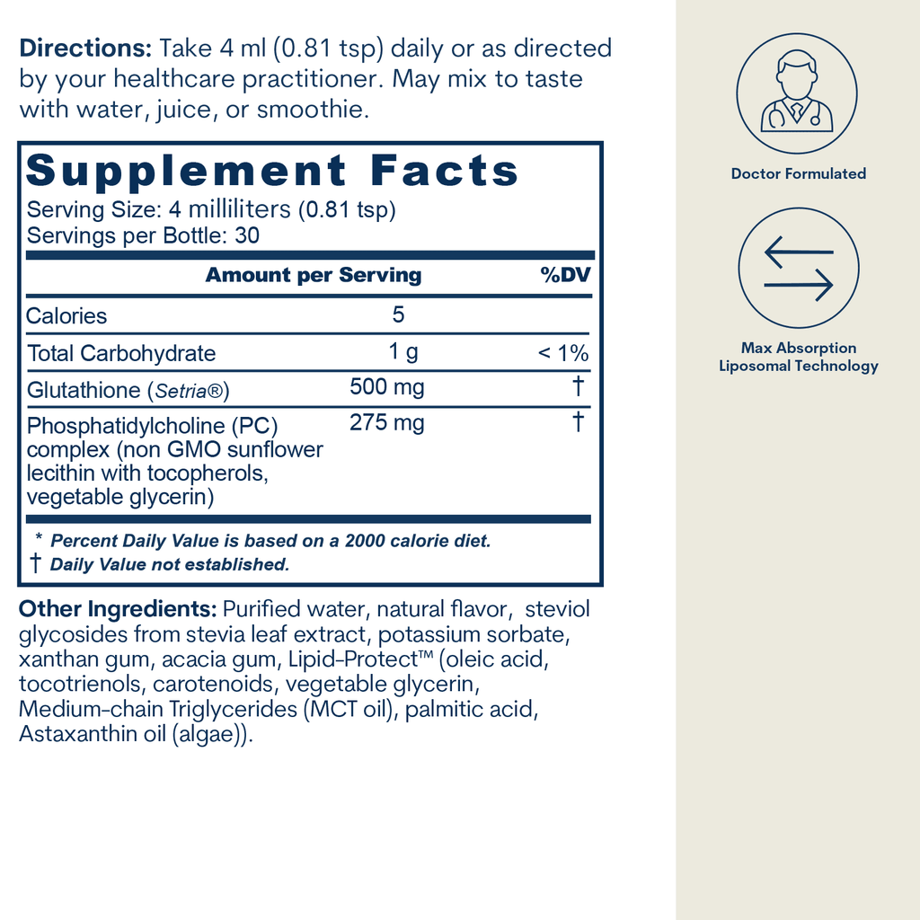Liquid Liposomal Glutathione (4 FL OZ/ 30 Servings)