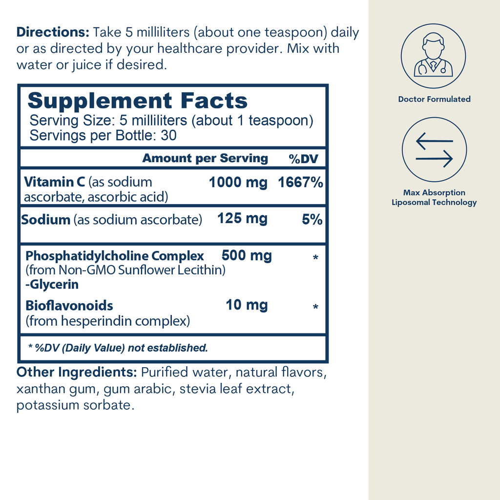 Liposomal Vitamin C - Liquid - Sunflower Formula (5 FL OZ / 30 Servings)