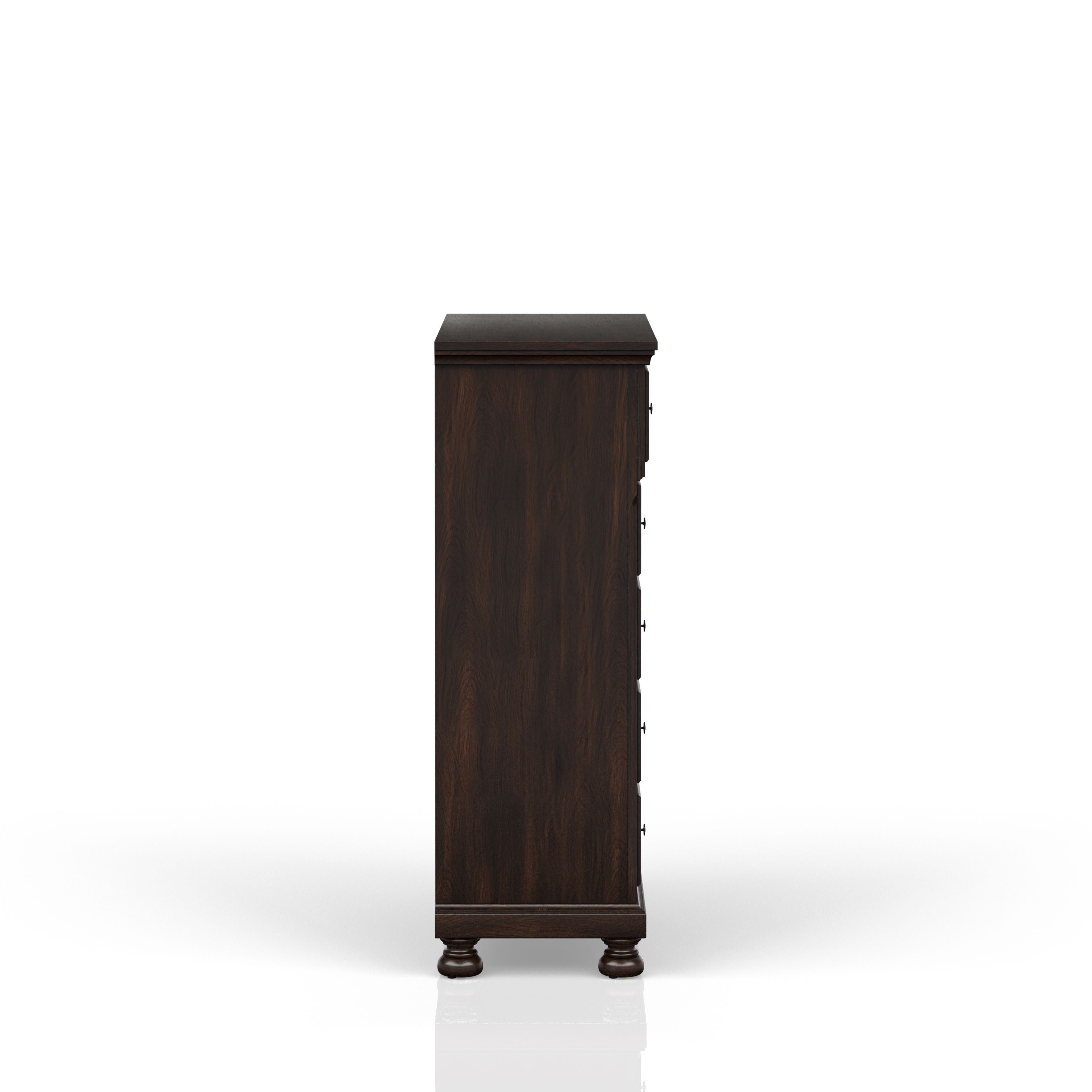 Dark Cherry 5 Drawer Chest