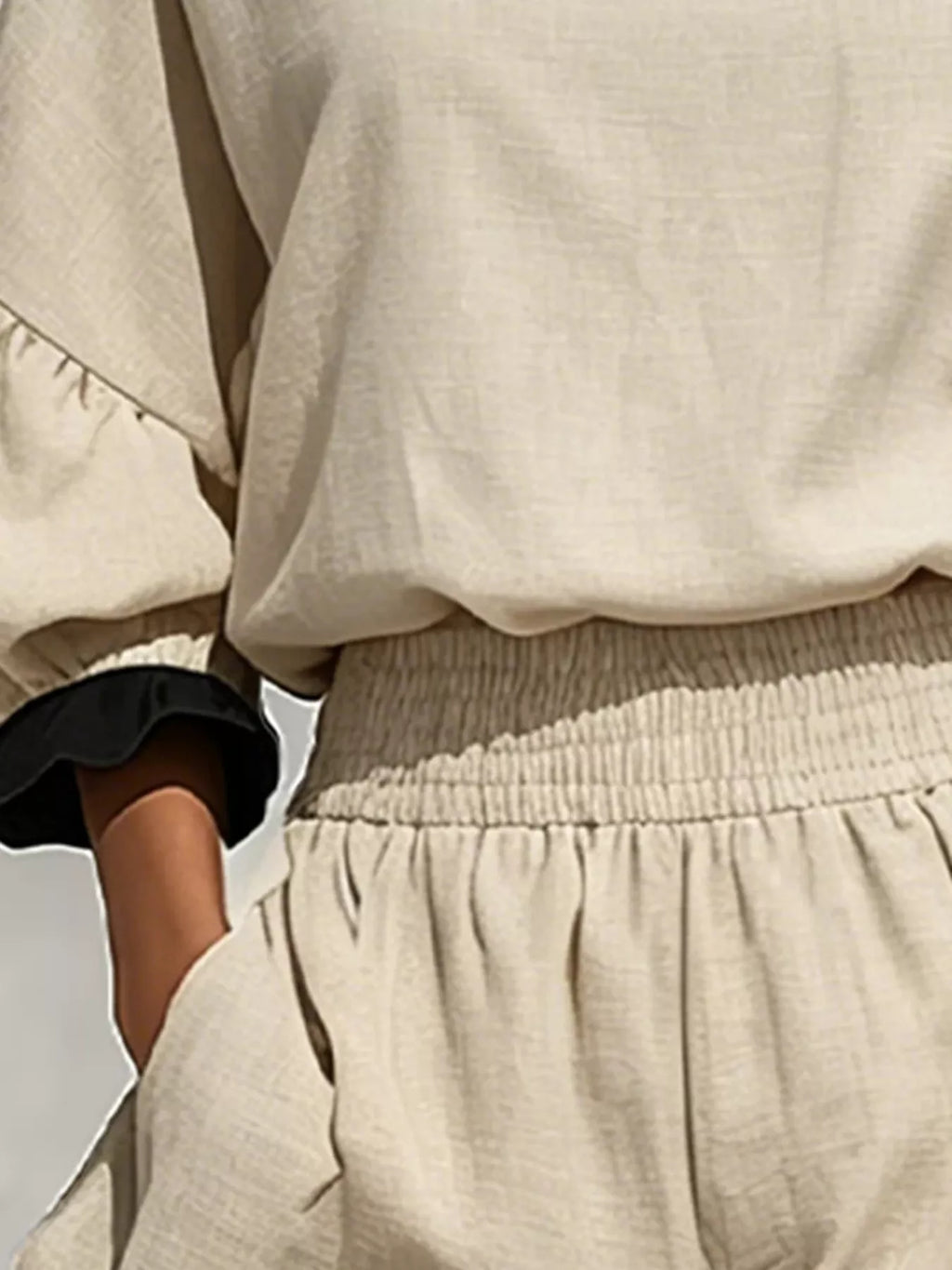 Contrast Trim Dropped Shoulder Top and Shorts Set