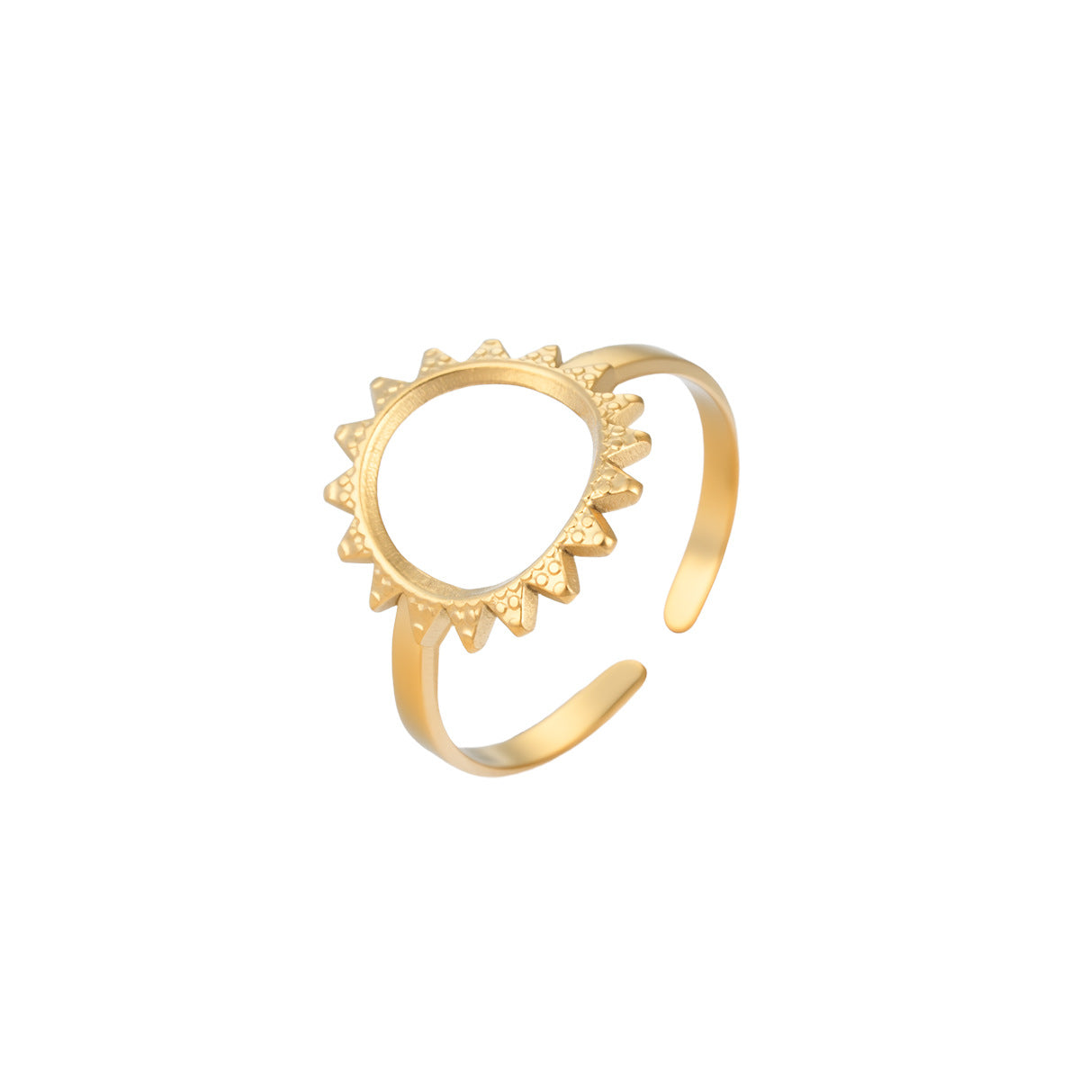 New Unique Minimalist Sun Design Stainless Steel Ring For Women, Plain Band Non Tarnish Ring, Hot Selling In Europe & America, Factory Direct Supply