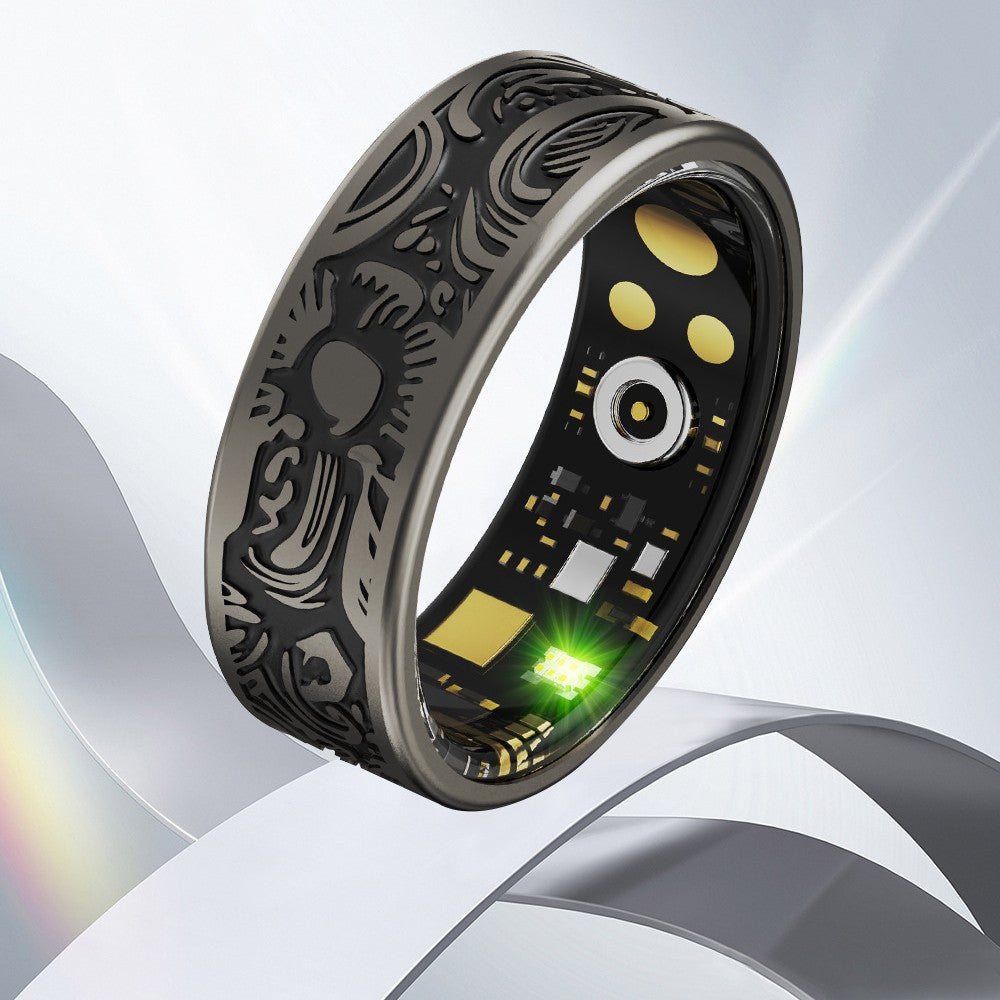 Retro Style Smart Ring Heart Rate And Blood Pressure
