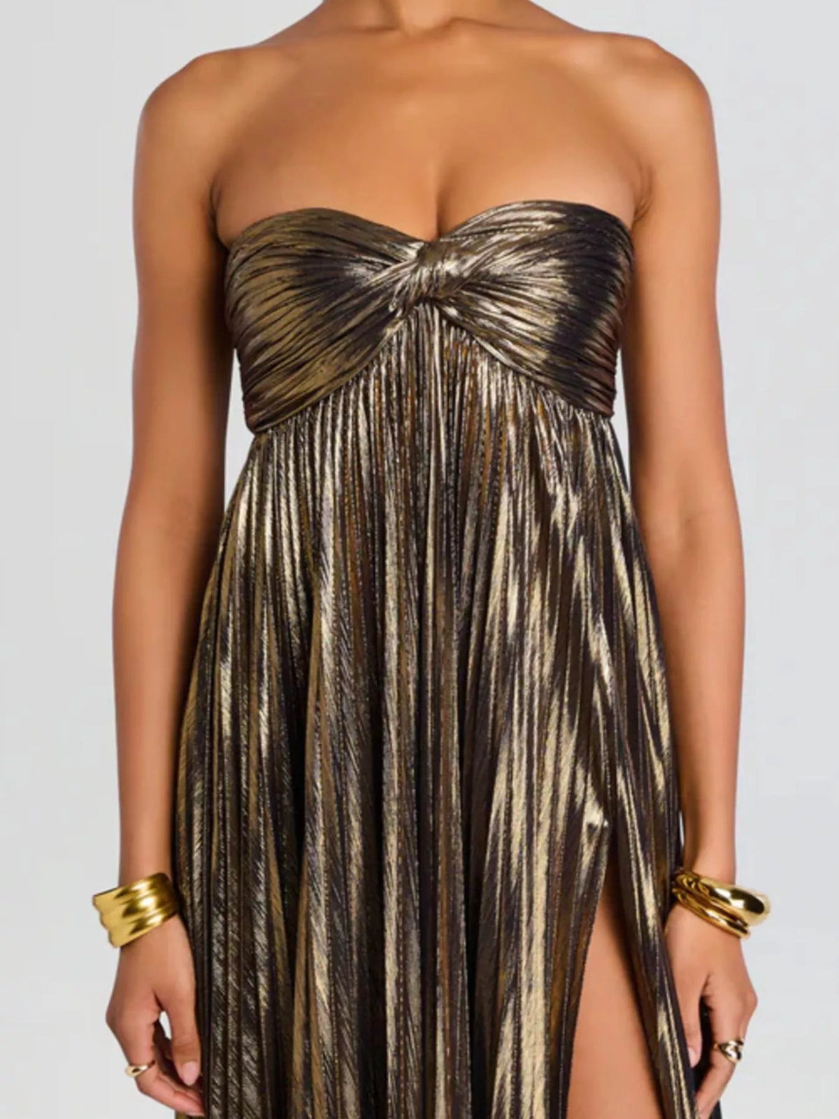 Split Sweetheart Neck Tube Maxi Dress