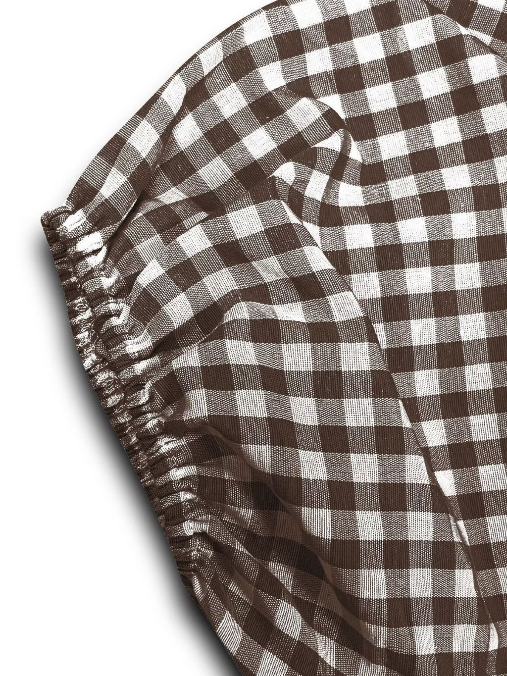 Gingham Smocked Puff Sleeve Midi Dress
