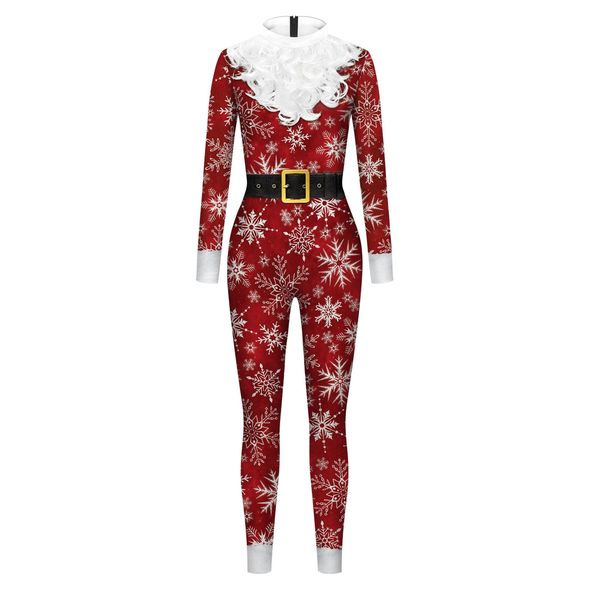 Christmas Clothing Snowflake Print One-piece Tight Jumpsuit