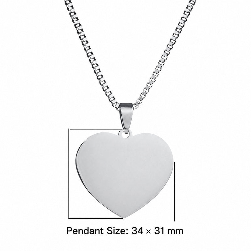 Unisex Stainless Steel Heart Pendant Necklace