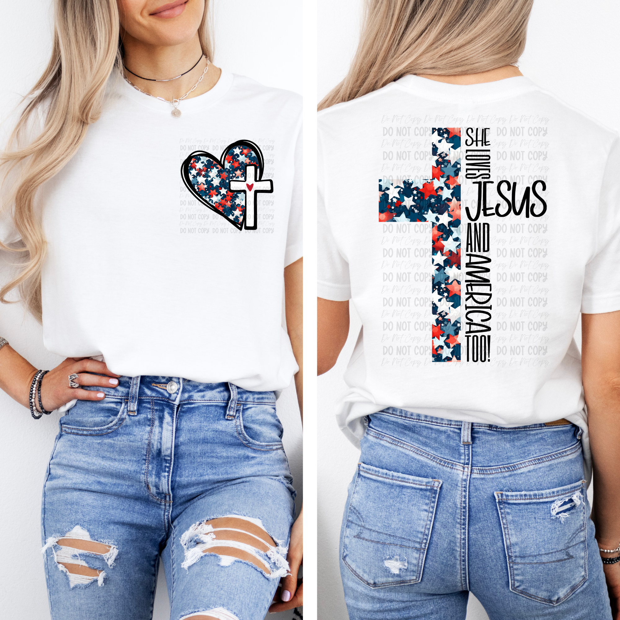 She Loves Jesus And America Too! - Tee - Black Design