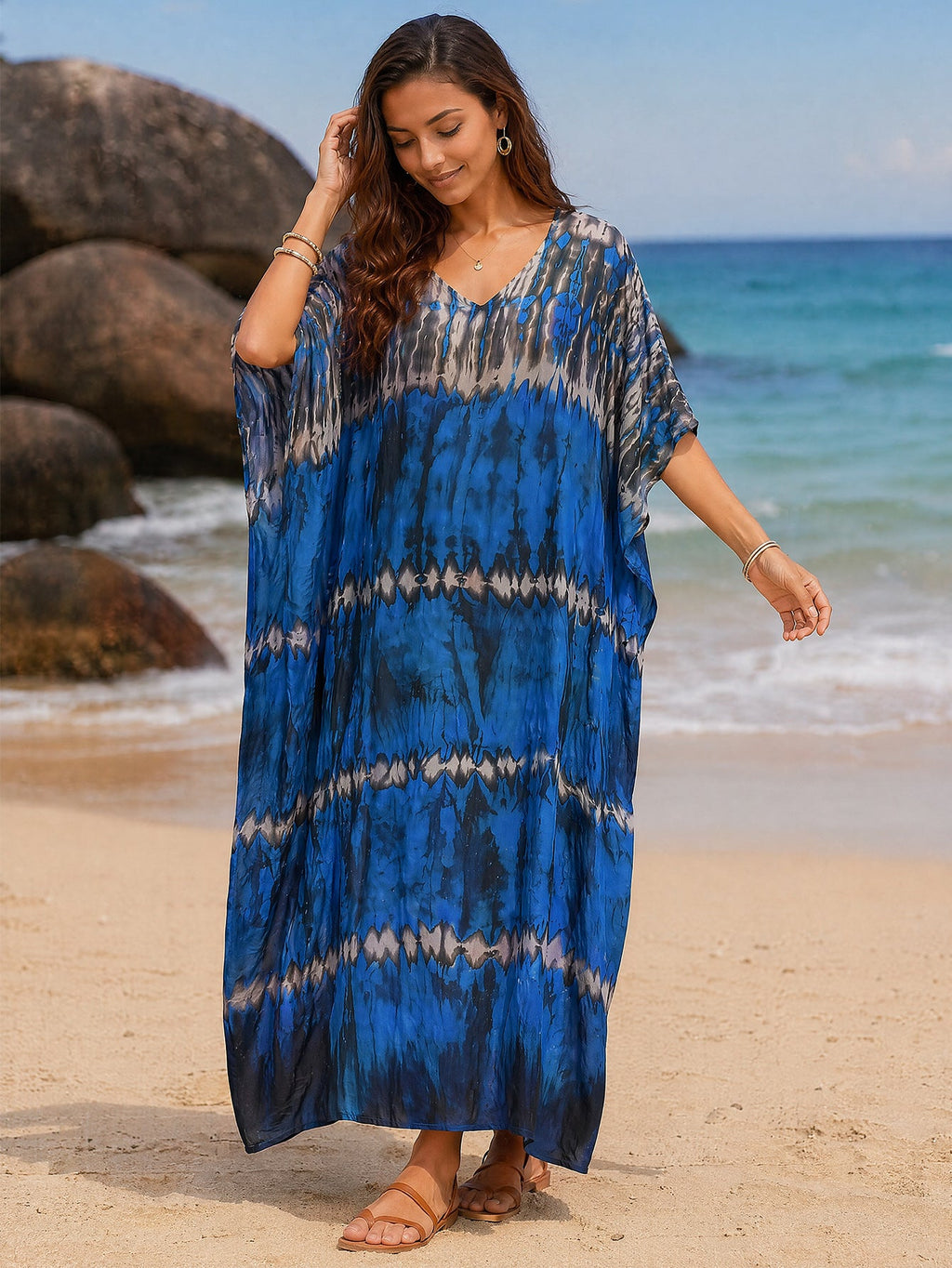 Kaftan Dresses For Women Plus Size Long Bathing Suit Cover Up Beach Dress Loungewear