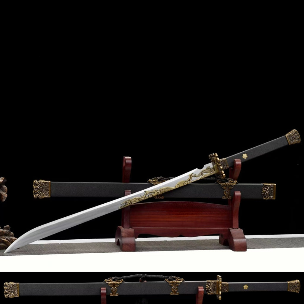 Tang Heng Dao & Xiu Chun Dao Integrated Manganese Steel Swords, Unsharpened For Decoration Not For Actual Combat