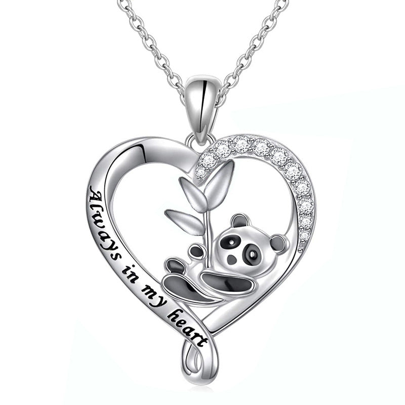 Alloy-painted Oil Painting National Treasure Panda Necklace For Women