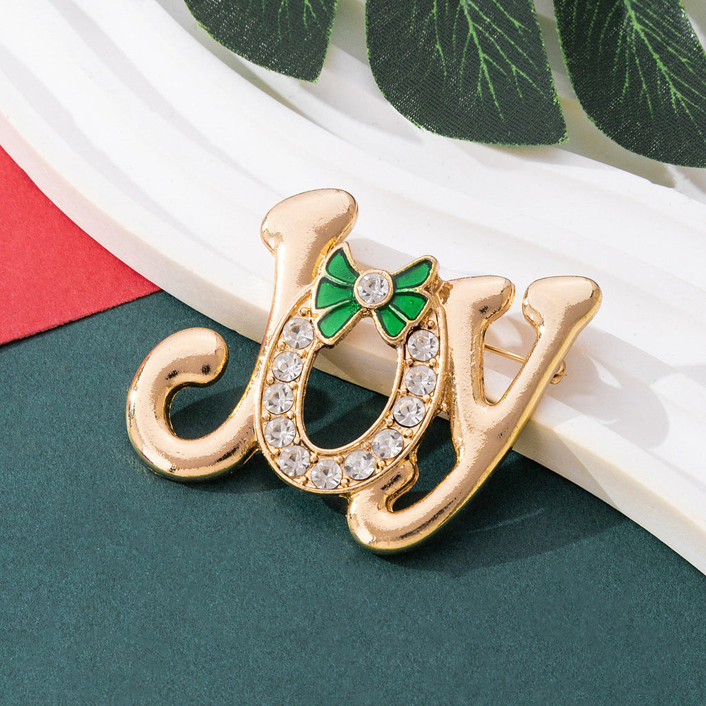 European And American Cross-Border Exquisite Enamel Christmas Series Brooches Christmas Flower Bells Reindeer Brooches Wholesale From Manufacturers