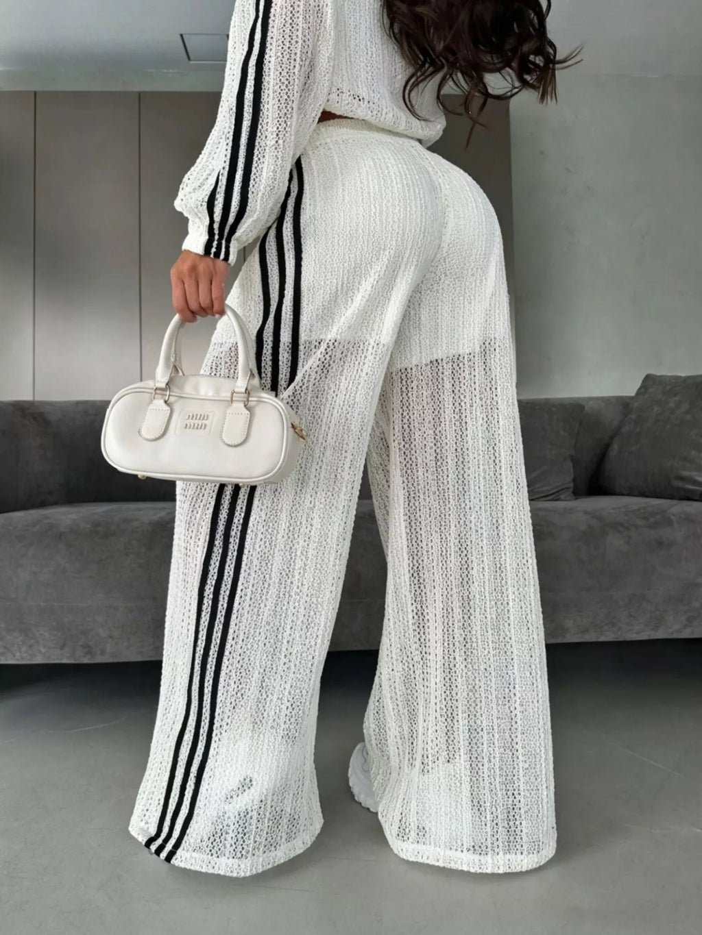 Side Stripes Zip Up Top and Pants Set