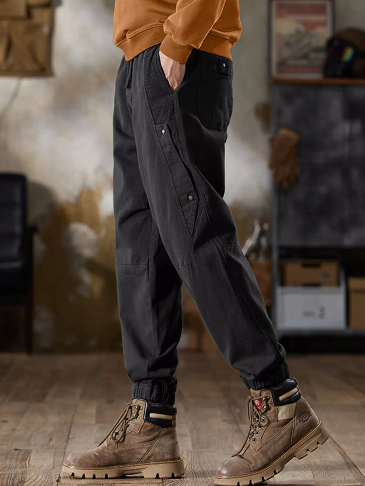 Men's Full Size Casual Drawstring Cargo Joggers Plus Size
