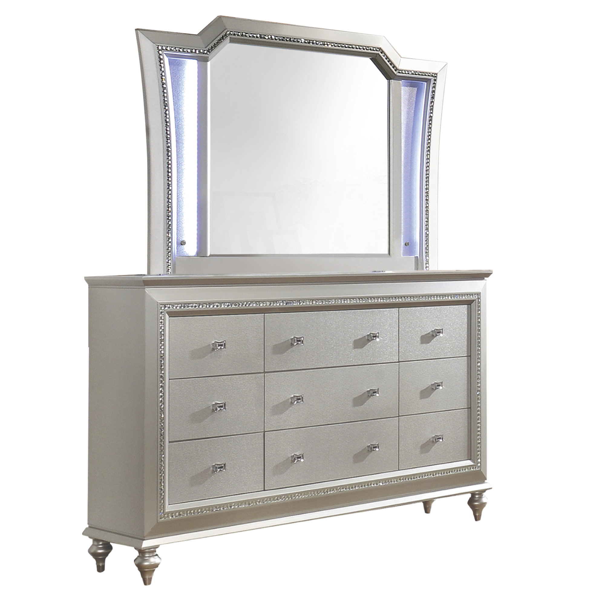 Kaitlyn LED & Champagne Finish Mirror