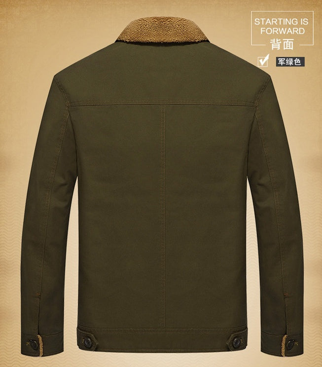 Winter plus velvet thick lapels uniforms air force one jacket jacket cotton clothing men