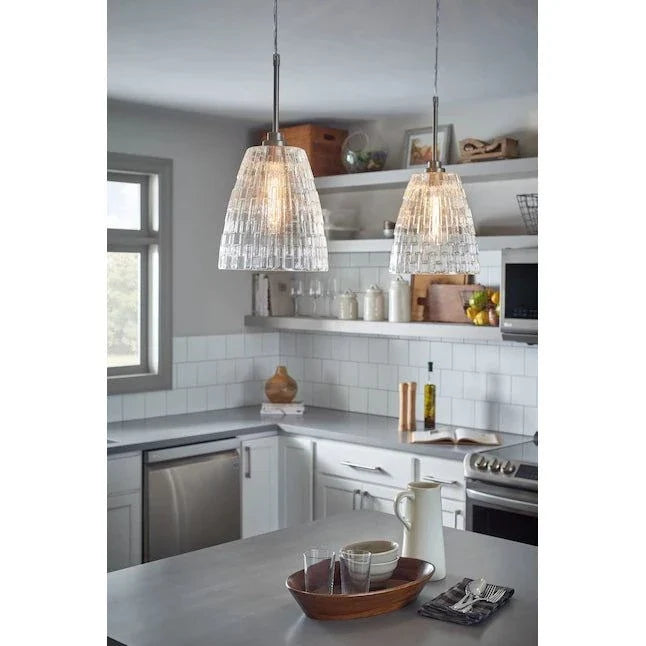 Kichler Brushed Nickel Transitional Clear Glass Cone Mini Pendant Light Item #1048247