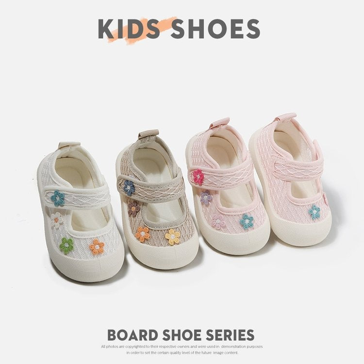 2026 Spring Summer Kids Breathable Skate Shoes, Soft Sole Low Cut Casual Shoes, Kindergarten Toddler Walking Shoes For Girls