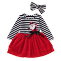 Striped Flower Santa Claus Mesh Skirt