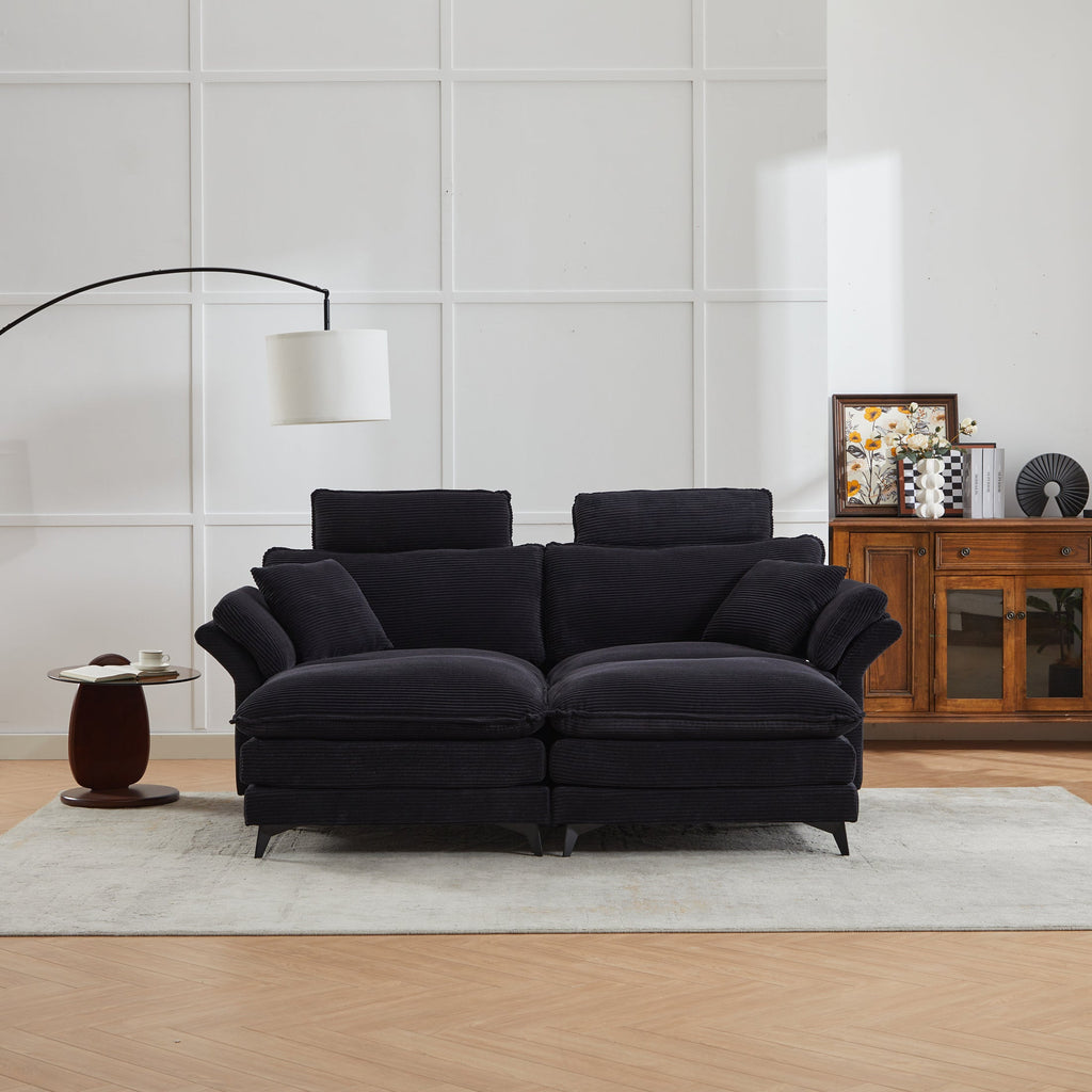 Deep Seat Sectional Sofa with Ottomans