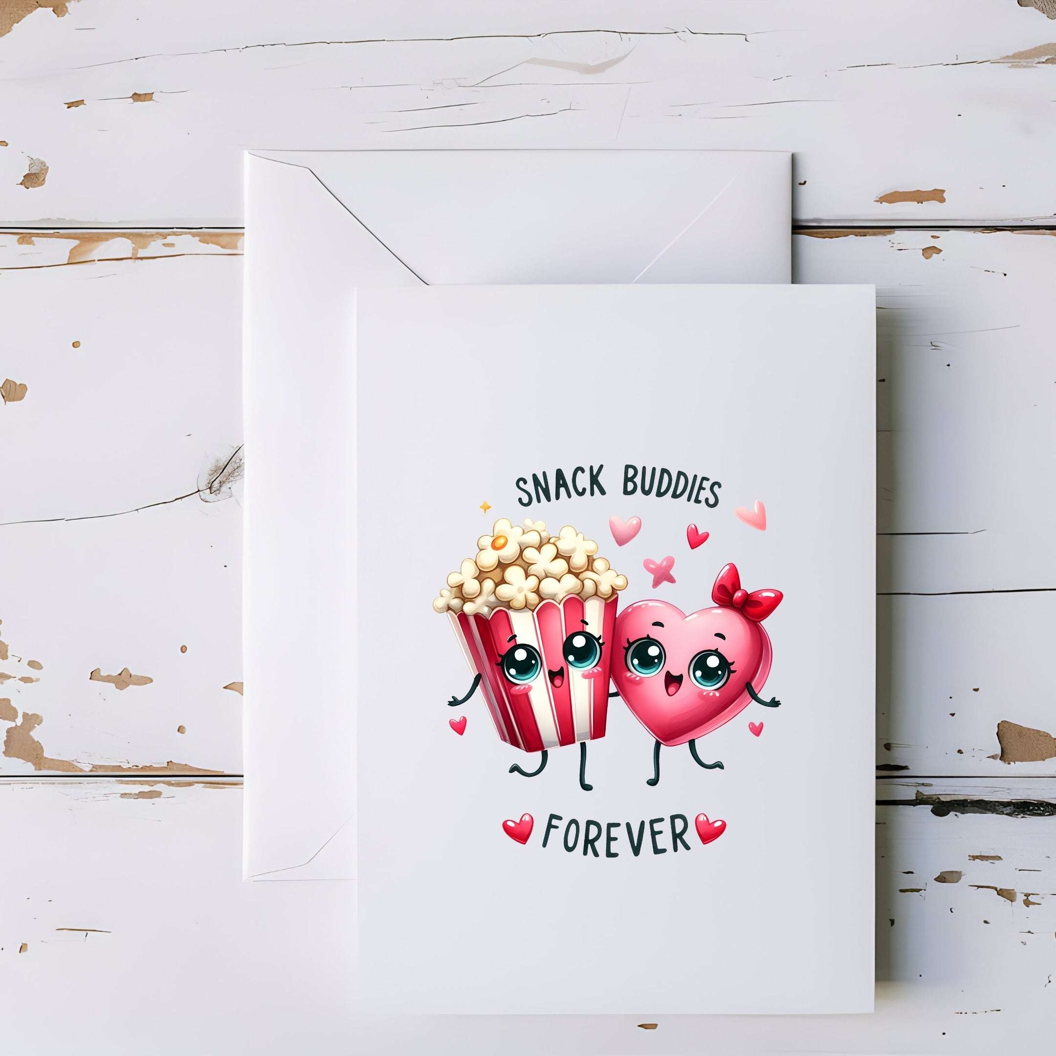 Snack Buddies Forever Popcorn Greeting Card - 5x7"