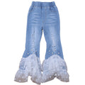 Girls' jeans spring and autumn stretch flared pants