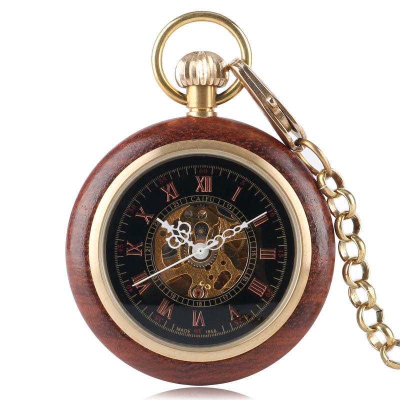 Mahogany Roman Pocket Watch