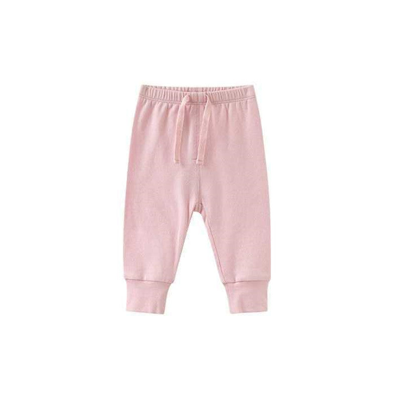 0-1-2-year-old baby's solid color band mouth casual pants
