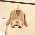 Children's cardigan crystal wool coat