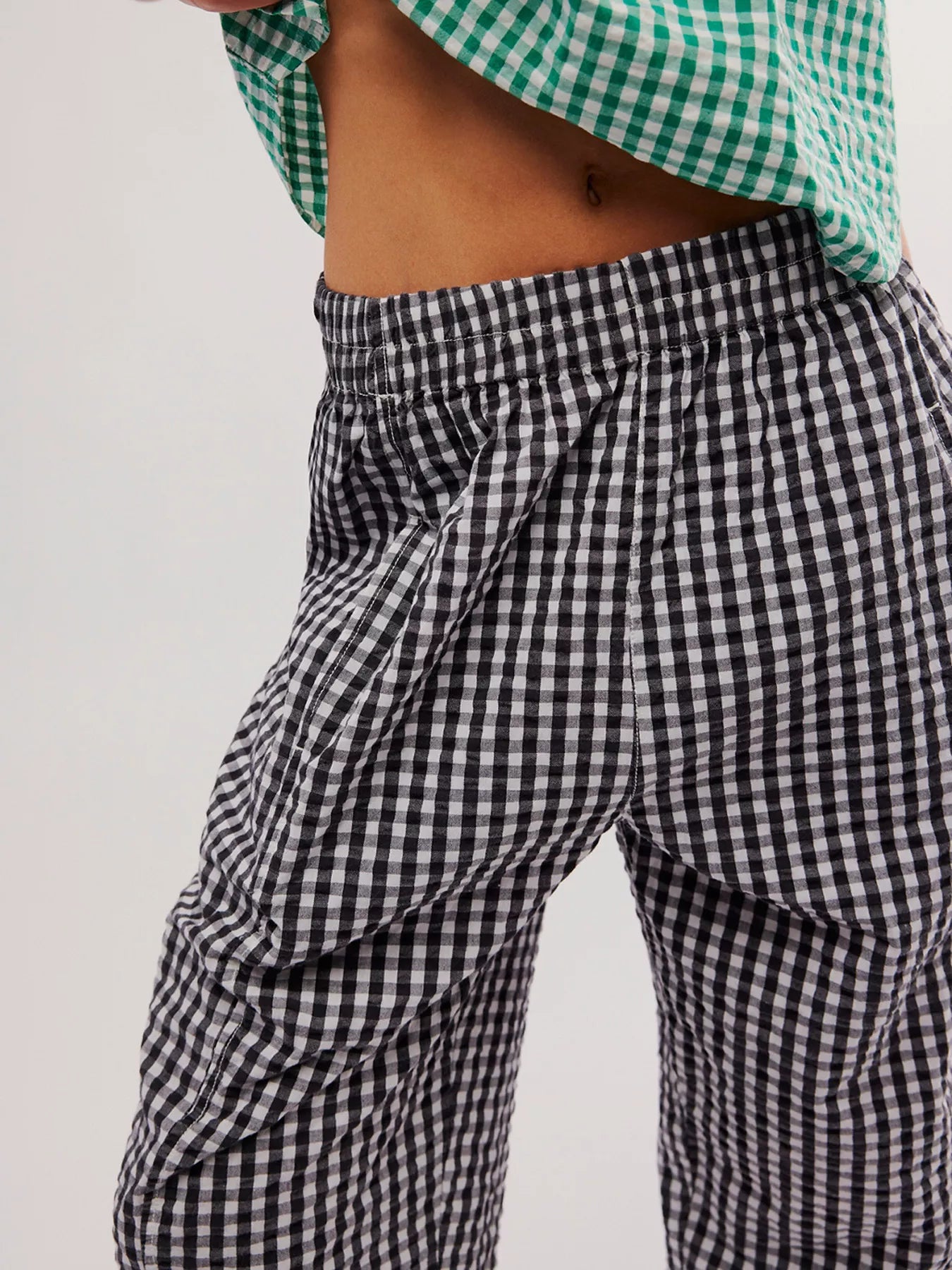 Gingham Relaxed Fit Pants