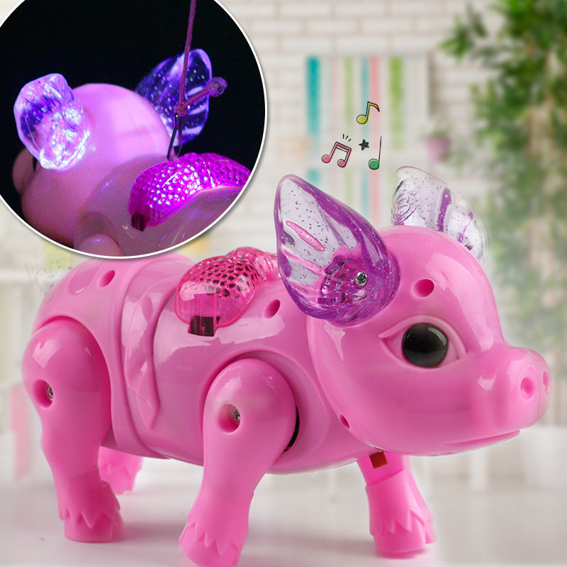 Musical luminous leash electric pig