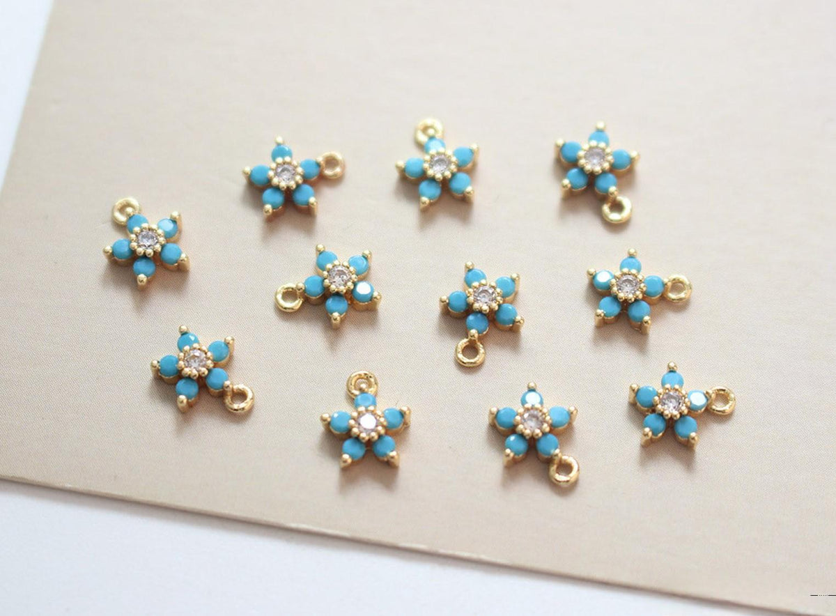 Five-Petal Flower Pendant With Zircon Inlays