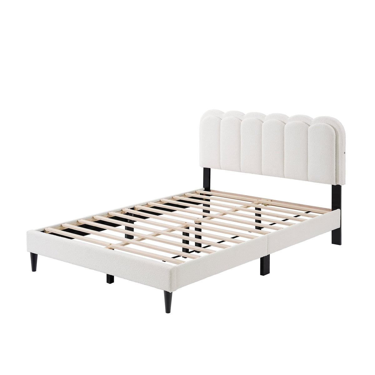Lambswool Petal Headboard Bed Frame