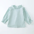 Girls' lace linen shirt