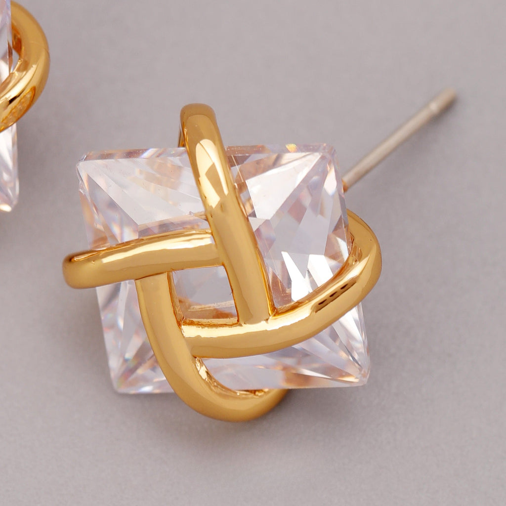 5A Gemstone Gold Plated Earrings