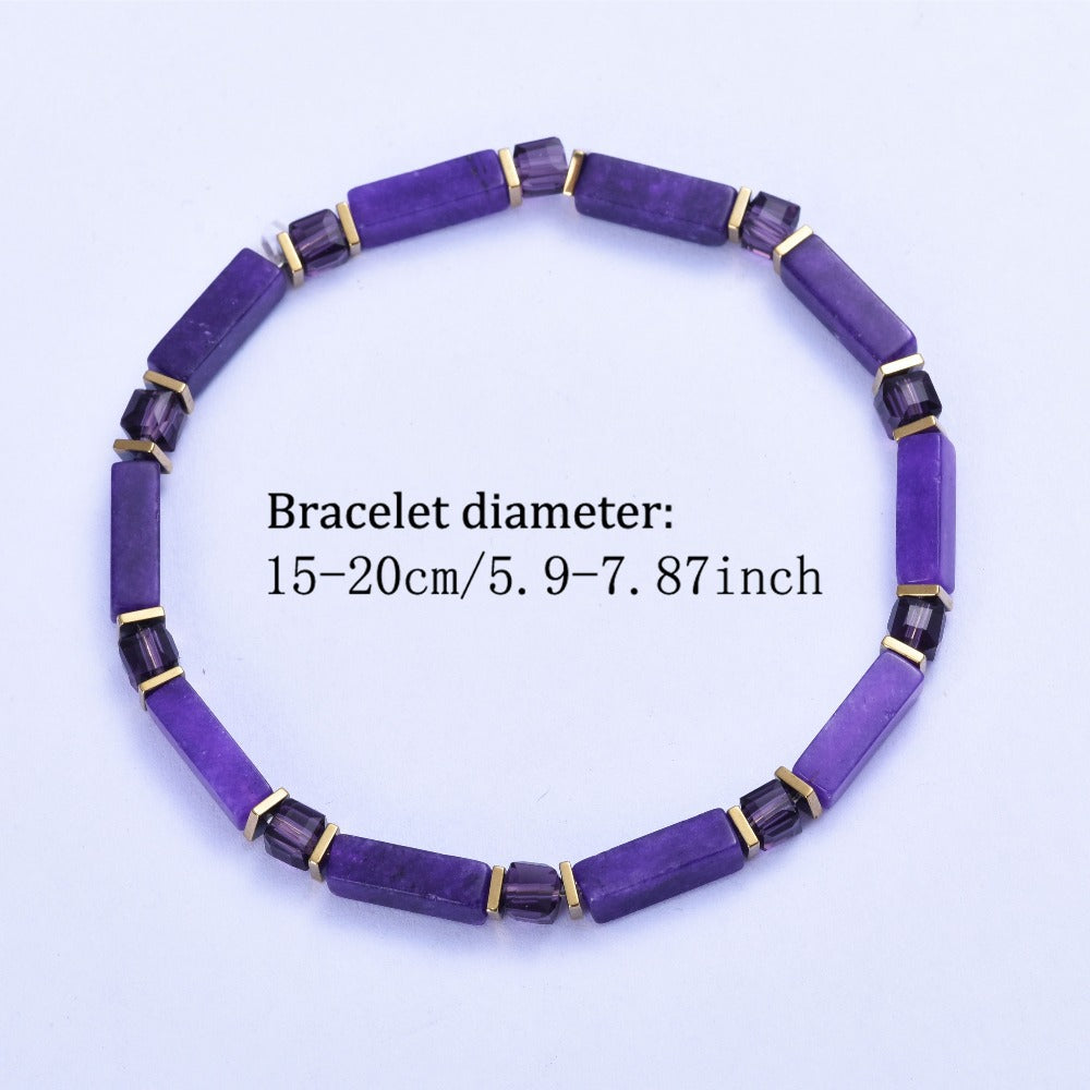 Long Strip-shaped Natural Stone Bead Bracelet