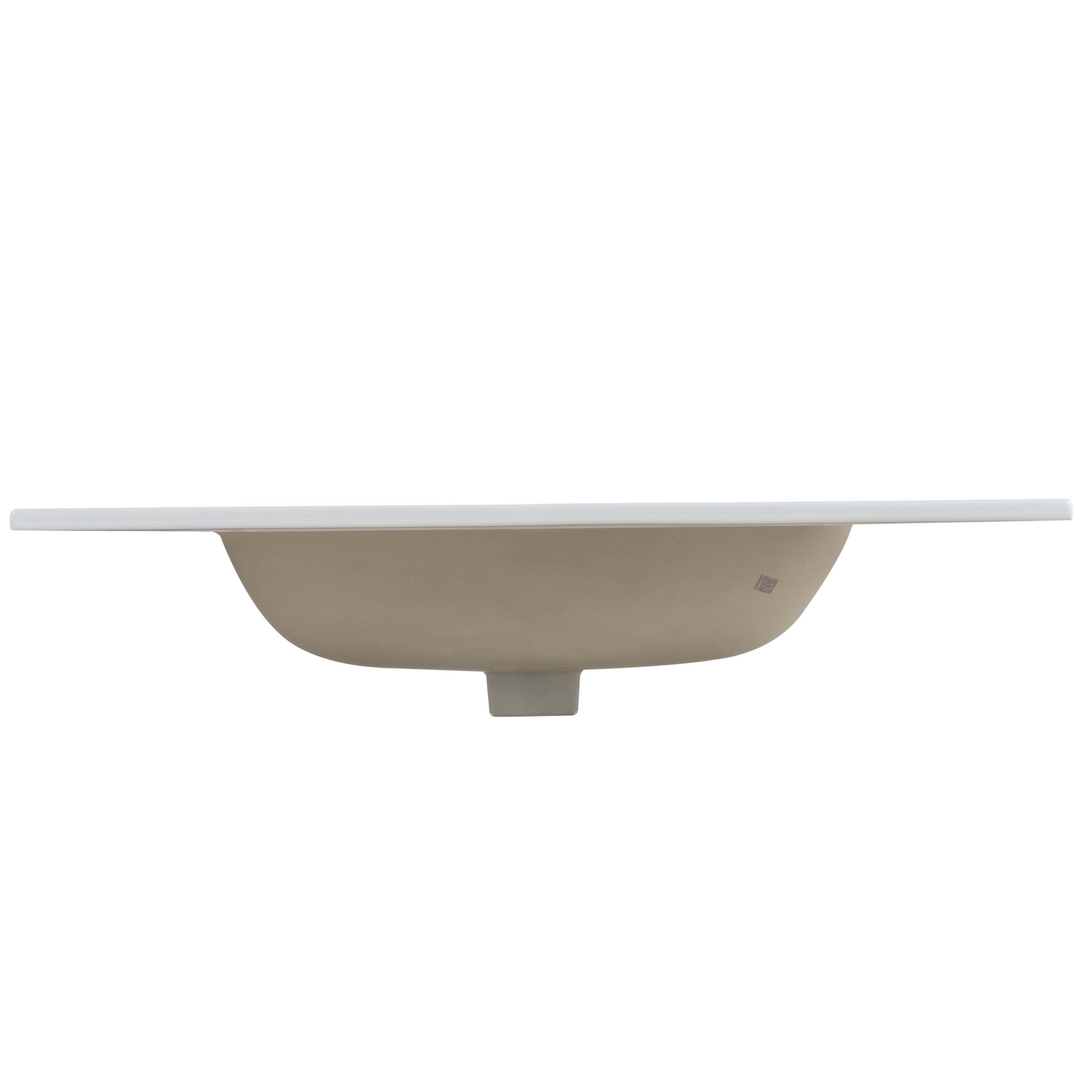 Glossy White Ceramic Integrated Sink