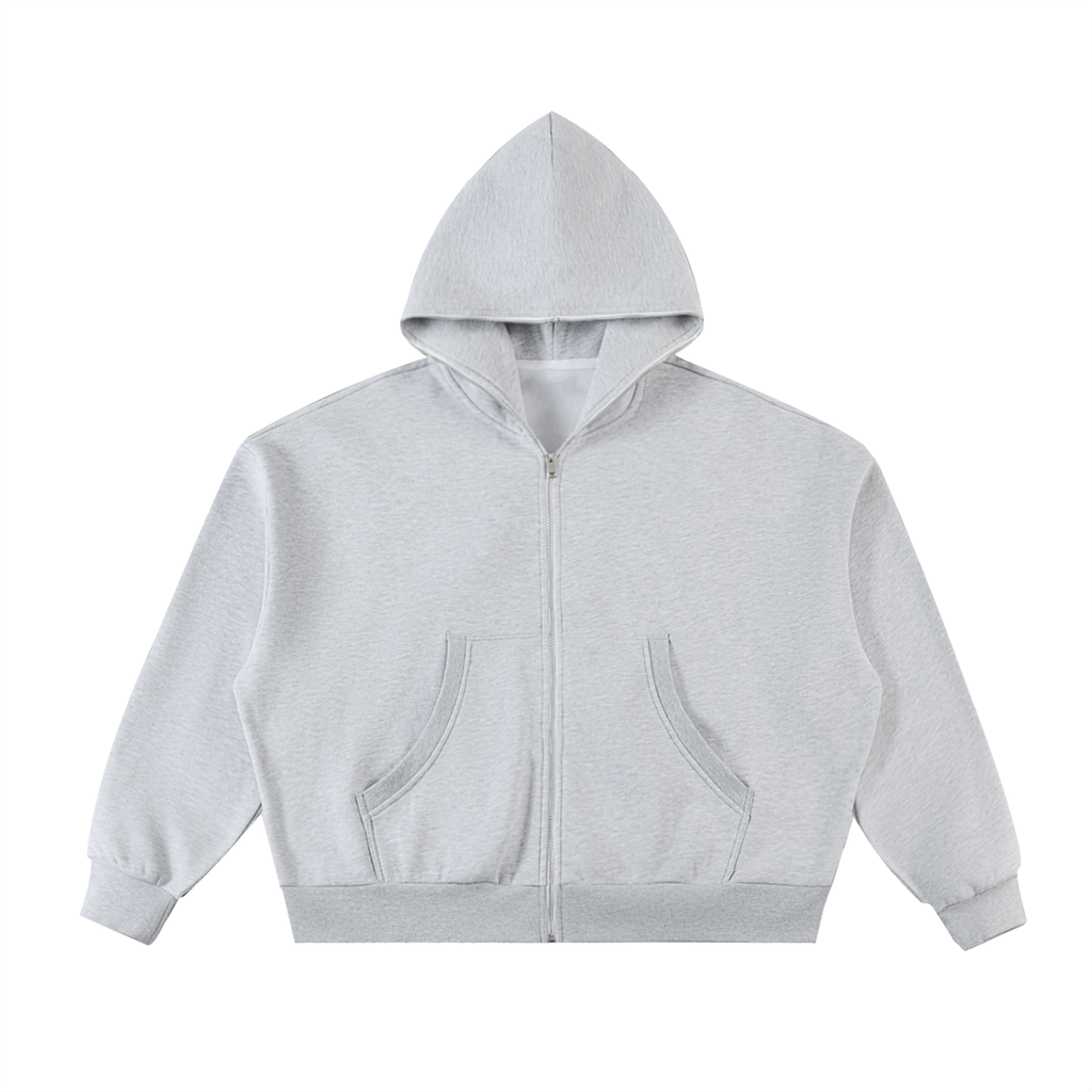 Loki & Ivy Fleeced Full-Zip Boxy Hoodie