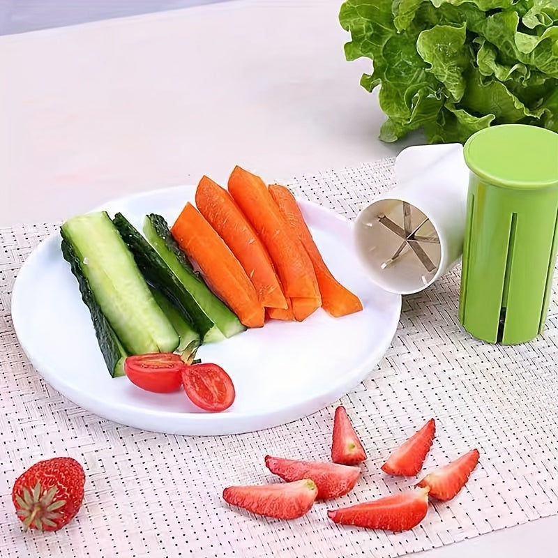 Versatile Manual Vegetable Chopper - Perfect for Cucumbers, Carrots & More - Durable ABS Kitchen Gadget