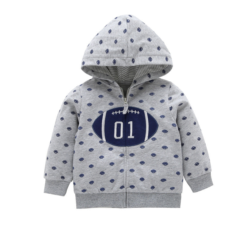 Children's Long Sleeve Casual Hooded Cardigan Jacket