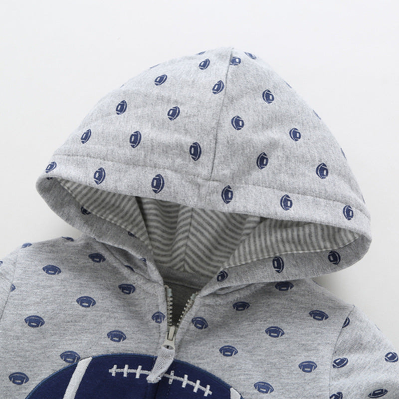 Children's Long Sleeve Casual Hooded Cardigan Jacket
