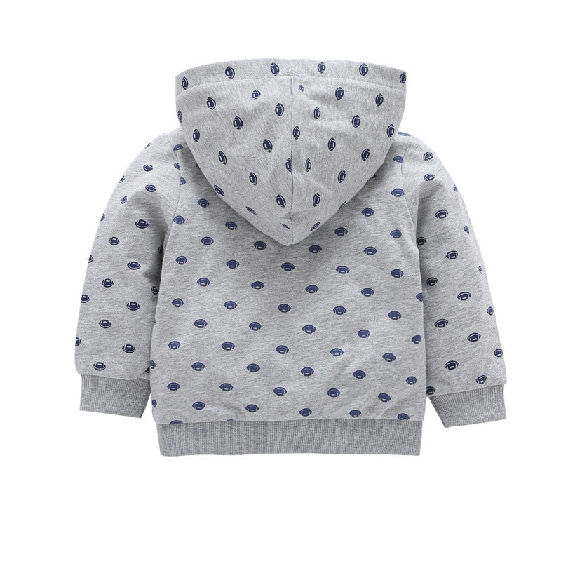 Children's Long Sleeve Casual Hooded Cardigan Jacket