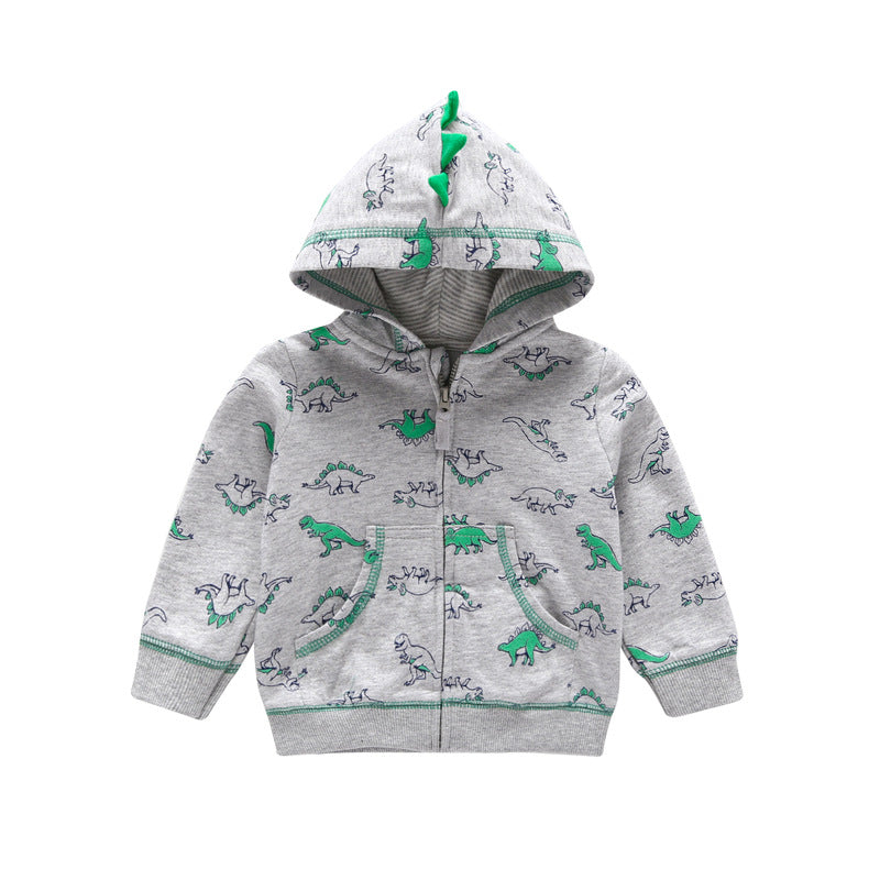 Children's Long Sleeve Casual Hooded Cardigan Jacket