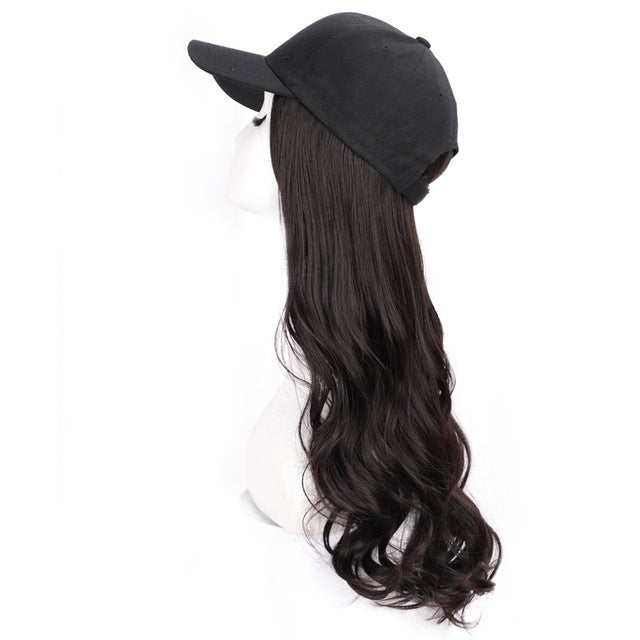 Wig Female Cap Wig Long Curly Hair Natural Big Wave Baseball Hat Wig One